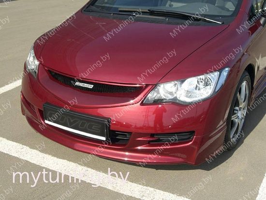 Юбка переднего бампера для Honda Civic 8(VIII) 4D