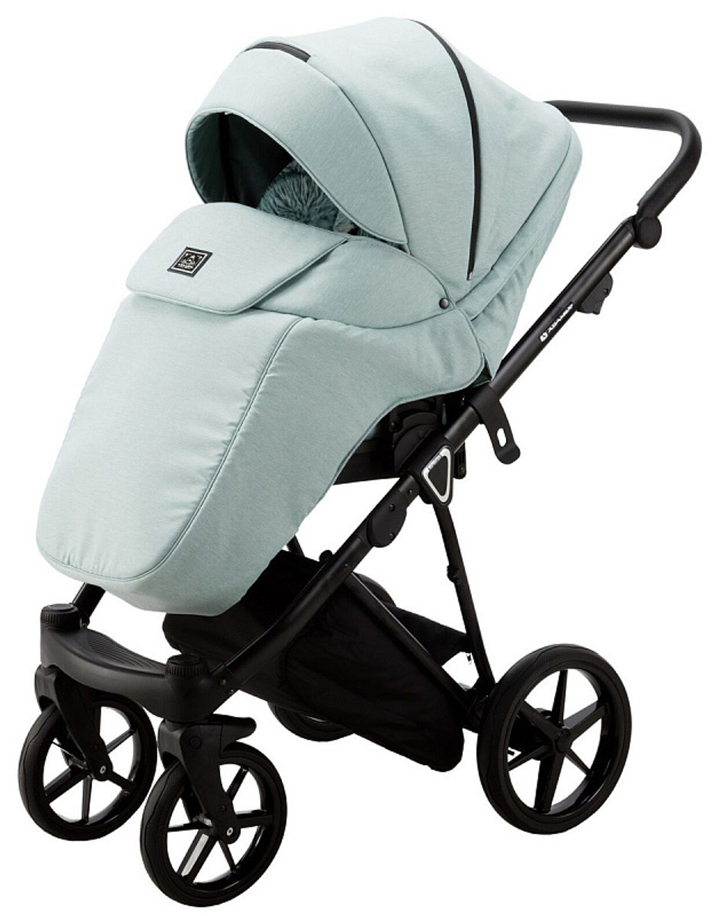 Детская коляска Adamex Porto 2 в 1 PO-PS25 (СЕРО-ЗЕЛЕН+СЕРО-ЗЕЛЕН.КОЖА)