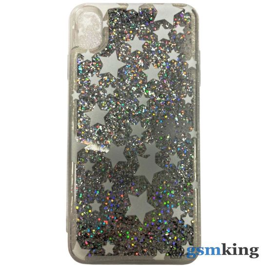 Liquid Case iPhone XS Max Silver Star (Серебристые звёзды)