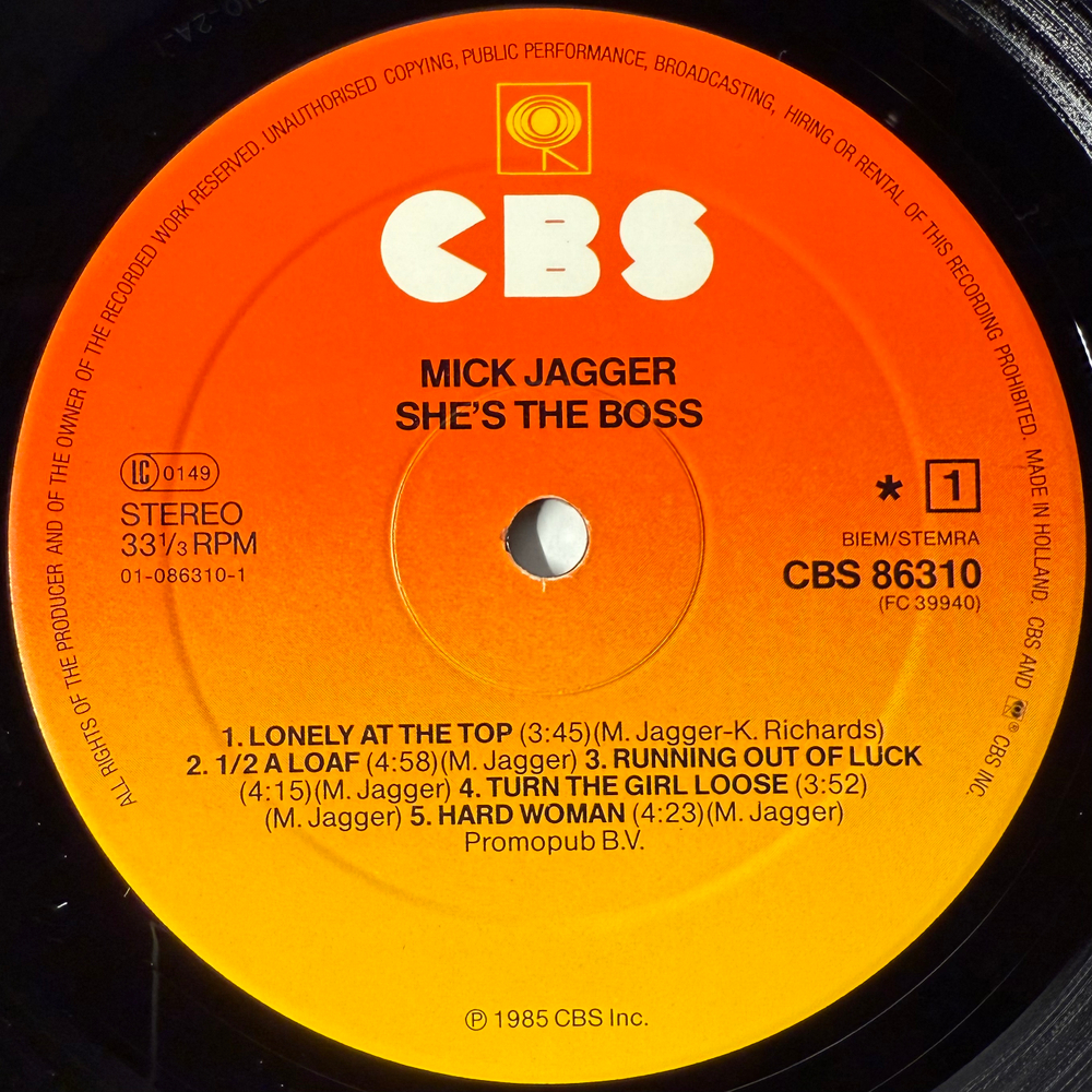 Mick Jagger - She's The Boss (Голландия 1985г.)