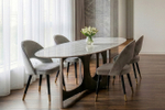 Стул Garda Decor велюр серо-бежевый 51*56*84 см, наконечники мат.золото