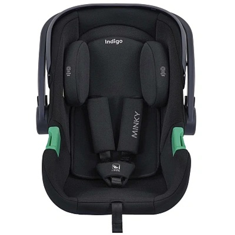 Автолюлька Indigo Minky I-Size с базой 0+ (40-87см) черный