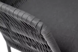 "Диего" обеденная группа на 4 персоны со стульями "Бордо" плетения колос, столешница "серый гранит"