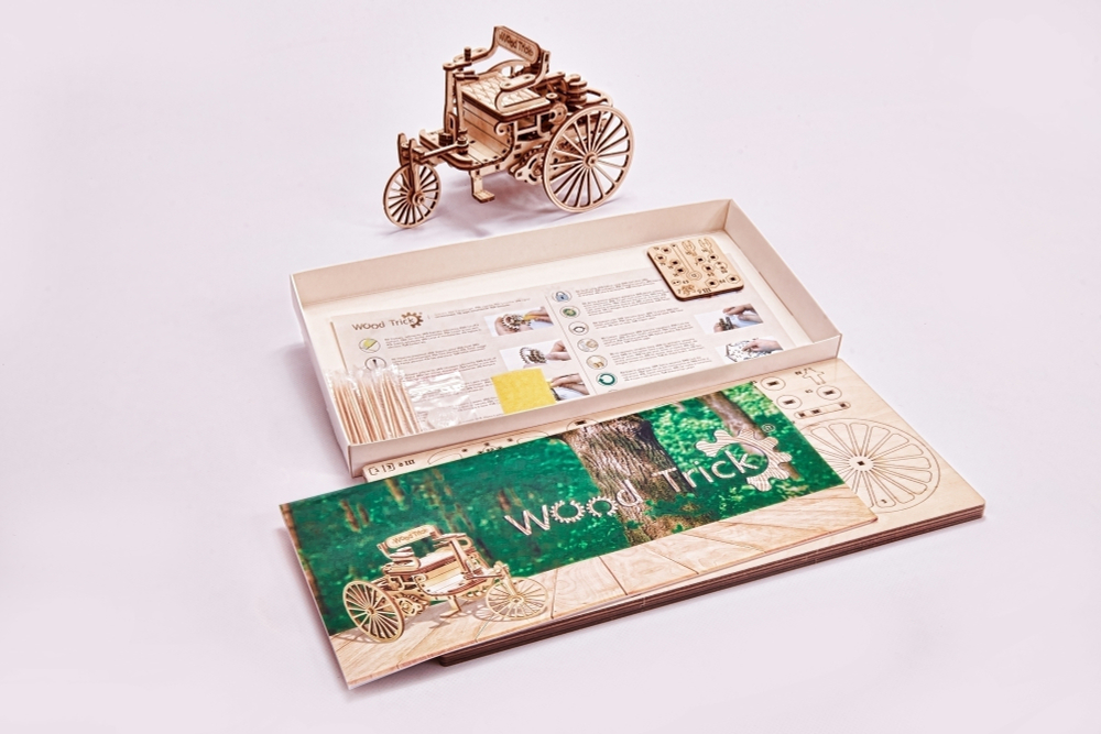 Механический 3D-пазл из дерева Wood Trick Первый автомобиль