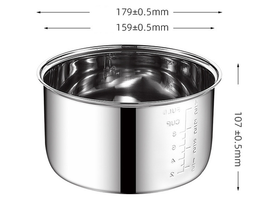 Чаша из нержавеющей стали для мультиварок на 2 литра Midea Triangle