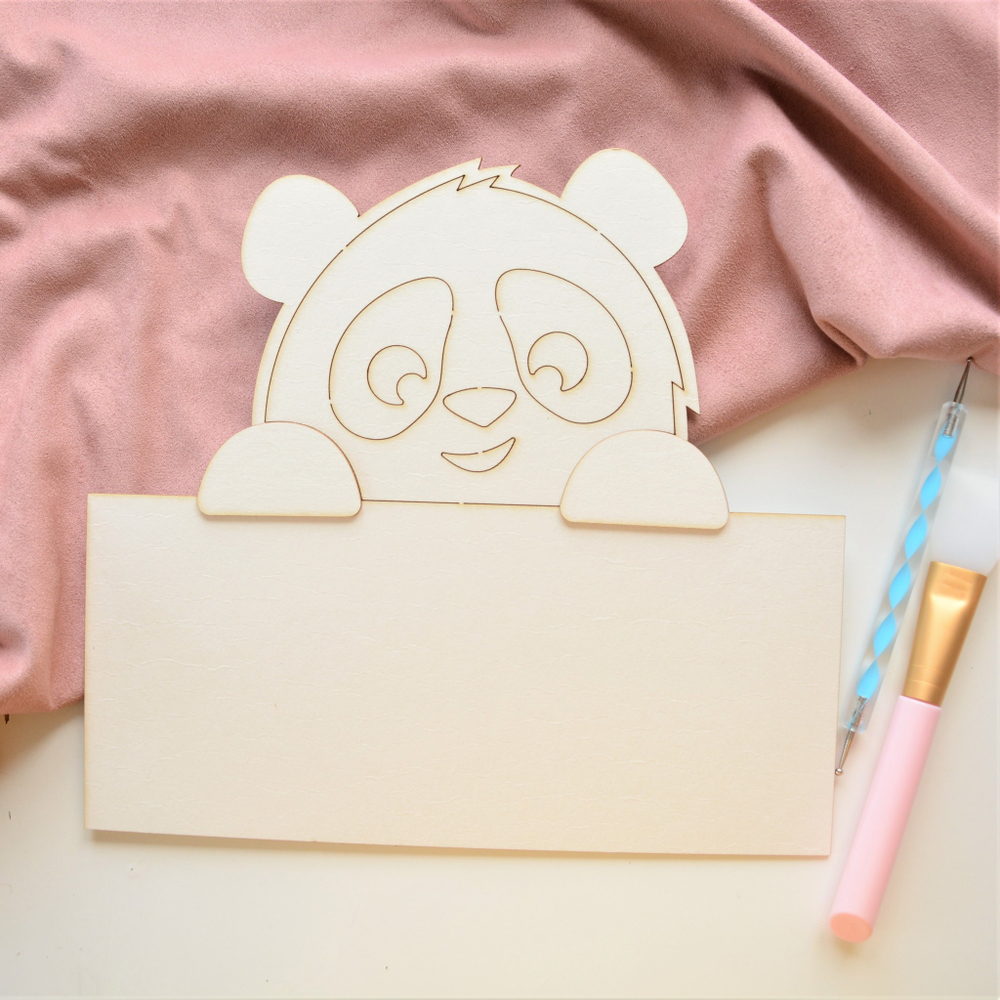 Заготовка для тиснения "Панда на подложке", 22 см