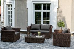 "Капучино Сингл" лаунж-зона из искусственного ротанга, цвет коричневый