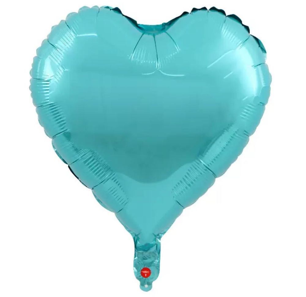 Шар Сердце Бирюзовый 18&quot;/45 см