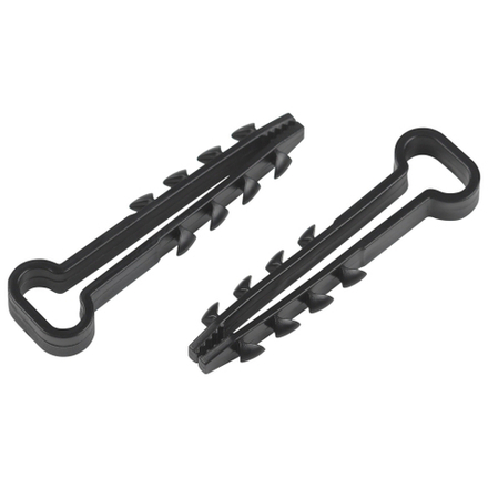 Дюбель хомут ЭРА NO-224-554 для плоского кабеля 5-8 мм чёрный (100 штук)