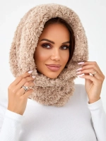 Капор зимний вязаный капюшон на флисе