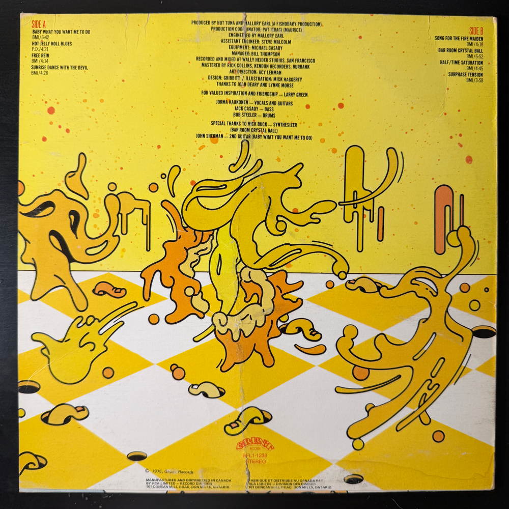 Hot Tuna ‎– Yellow Fever (Канада 1975г.)