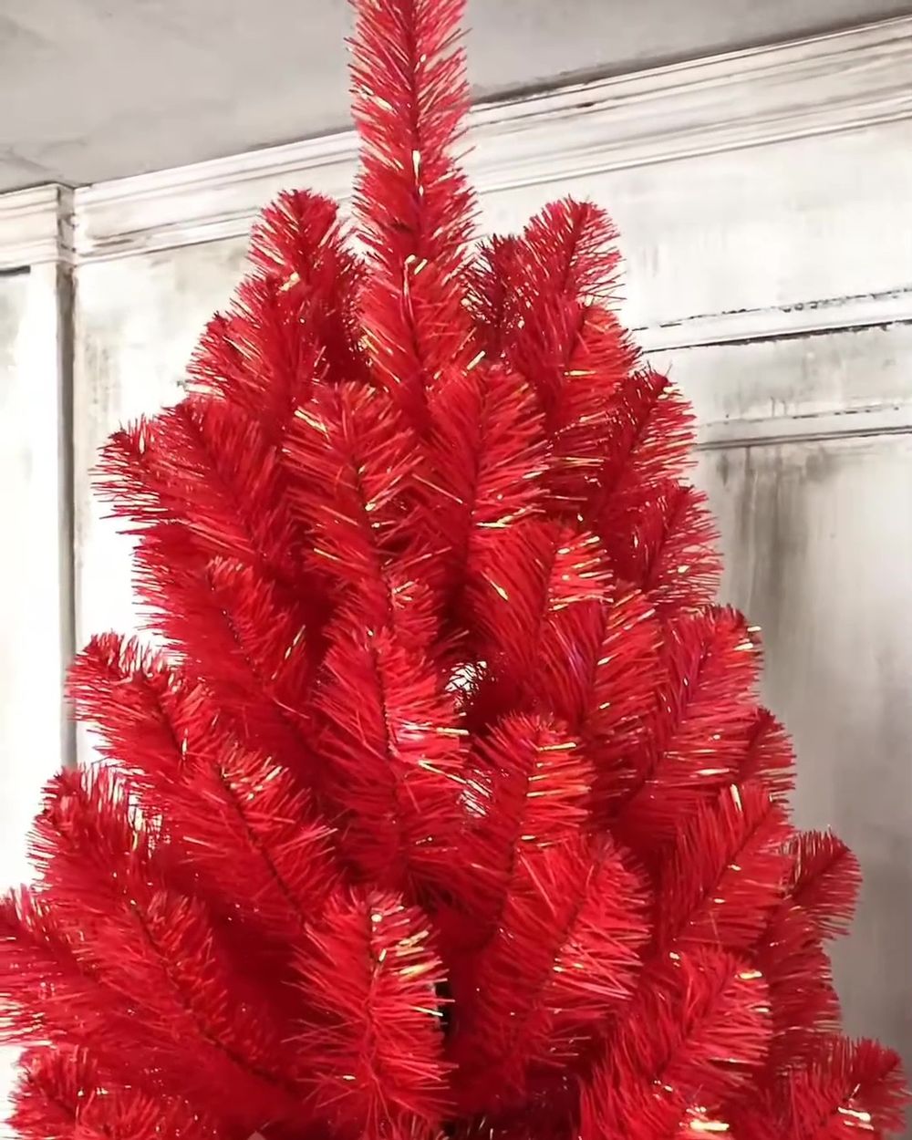 Искусственная красная елка «Искристая красная» (пвх) 240 см / 2.4 м