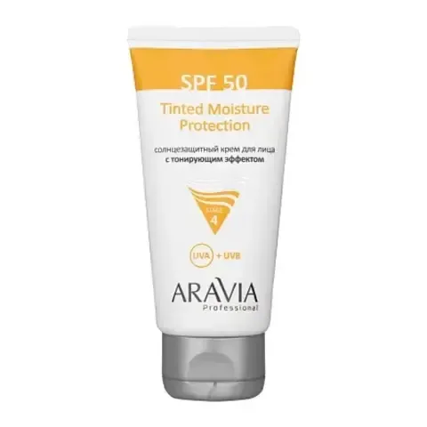 Солнцезащитный крем для лица с тонирующим эффектом SPF-50 Tinted Moisture Protection, 50 мл ARAVIA Professional