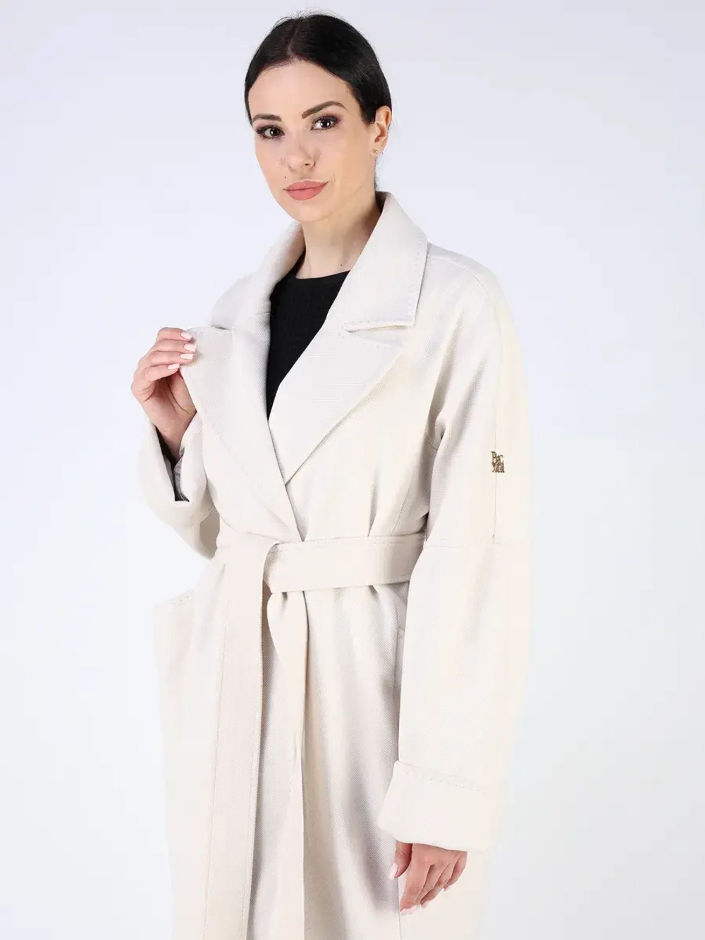 Пальто демисезонное оверсайз с поясом