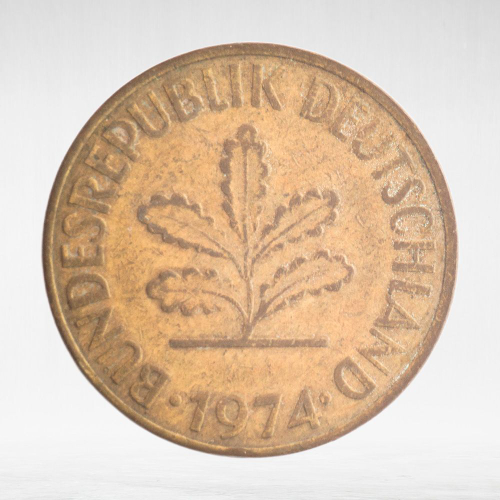 Germany, 10 Pfennigs, 1974, (Stuttgart Mint - "F"), VF