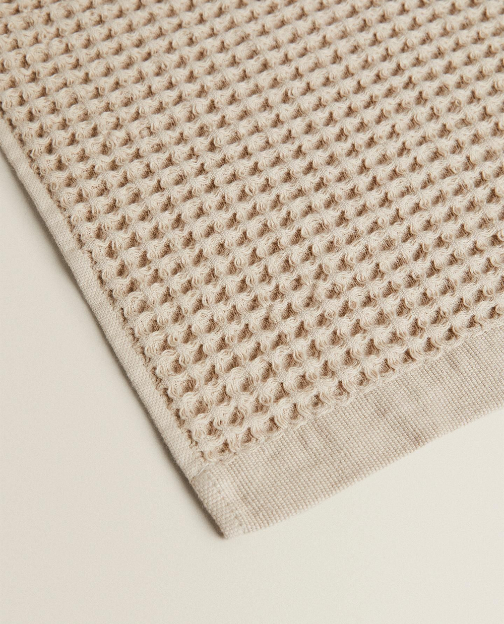 Zara Home - Хлопковое вафельное банное полотенце, бежевый, 30х50 см