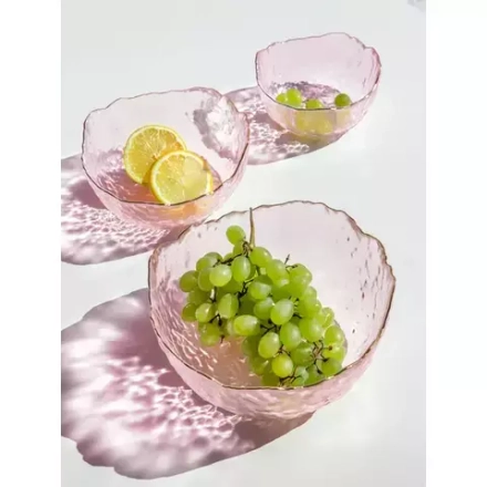 Салатник (маленький) LUCKY 13x6,5; 350мл, розовый с золотой каймой