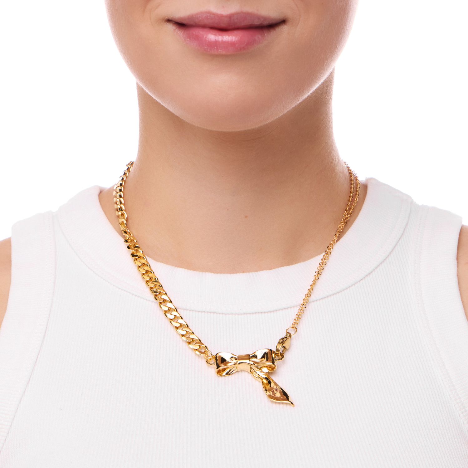 Колье Golden Chain Necklace With A Bow