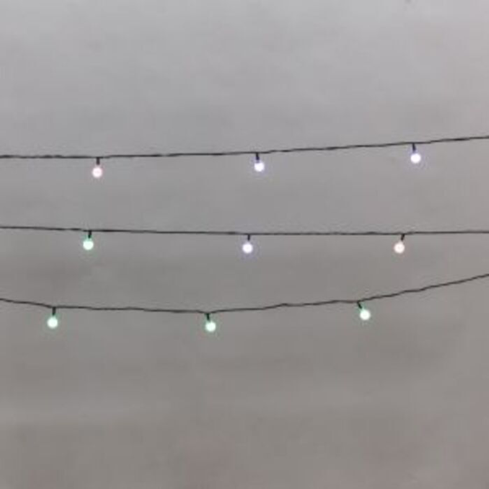 Гирлянда светодиодная Шарики 5м, 20LED, IP20, зеленый провод, свечение мульти (RG/RB), мигание, 230В