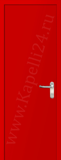 Дверь влагостойкая пластиковая KAPELLI multicolor ДГ RAL 3024 Люминесцентный красный + коробка