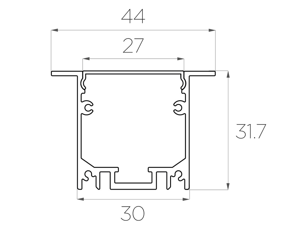 Профиль врезной алюминиевый LC-LPV-3244-2 Anod