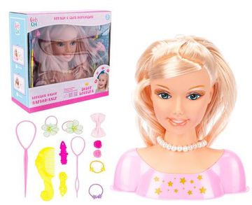 Набор "Парикмахер" - голова куклы для создания причесок "Girl's Club" с аксесс.