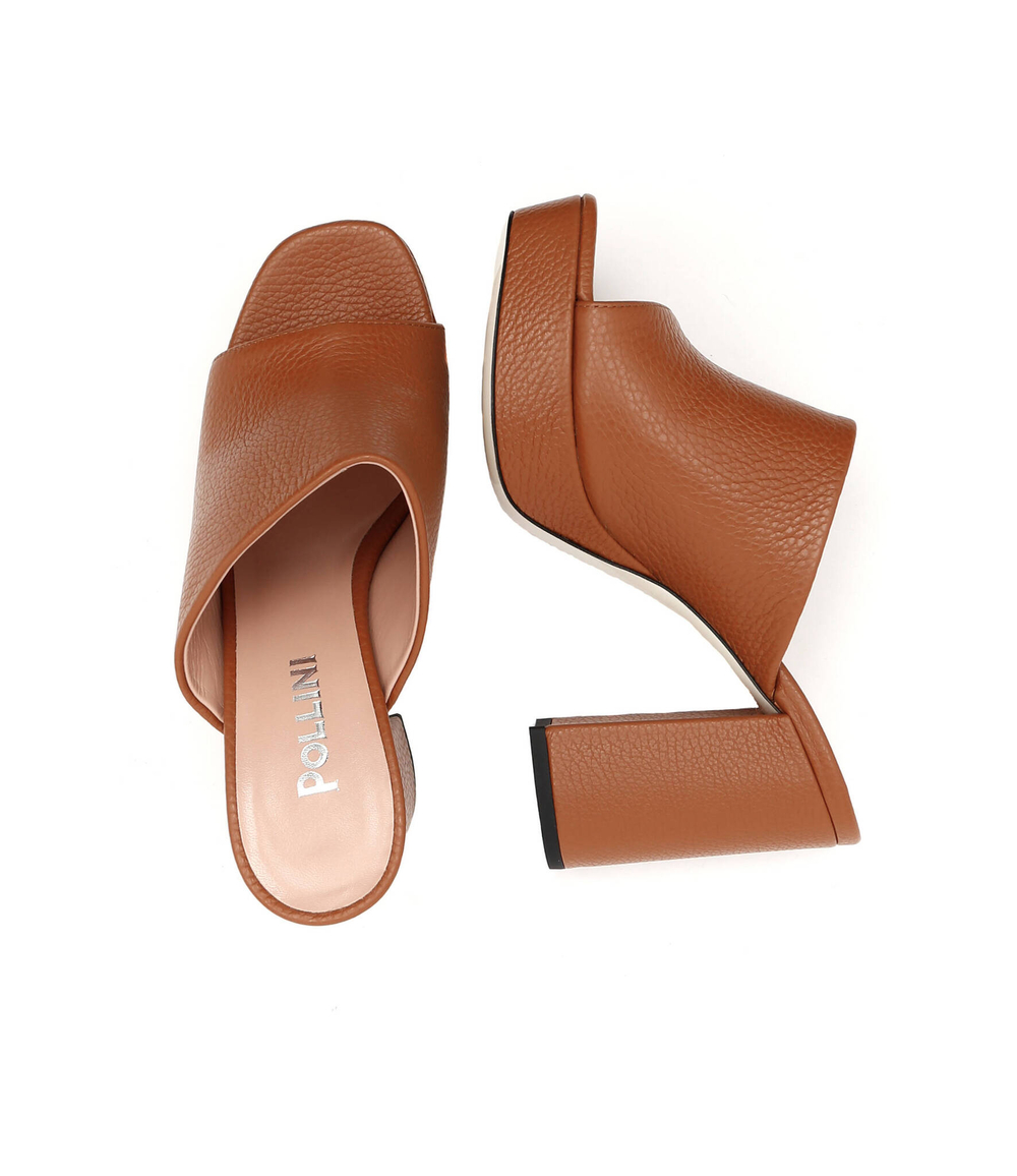 Кожаные шлепанцы Pollini - коричневый(SA28059C1GTD0)