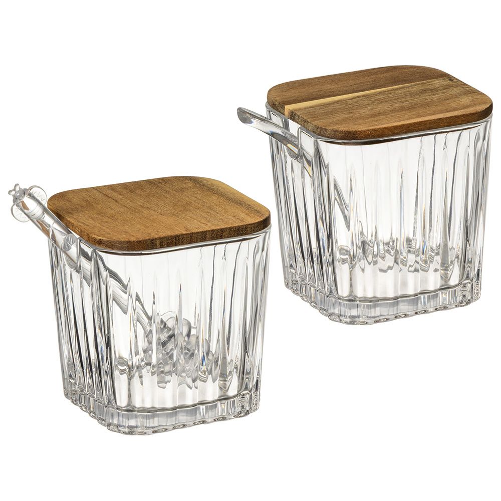 НАБОР БАНОК "NATURE" ДЛЯ МЕДА/САХАРА С ПАЛОЧКОЙ/ЛОЖКОЙ 300 МЛ/2 ШТ