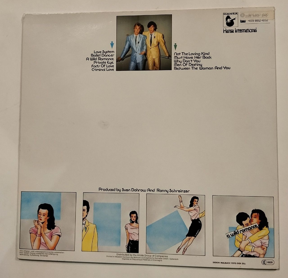 Винтажная виниловая пластинка LP The Twins A Wild Romance (Germany 1983)