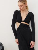 ПЛАТЬЕ С АСИММЕТРИЧНЫМИ ВЫРЕЗАМИ «GODDESS» ЧЕРНЫЙ