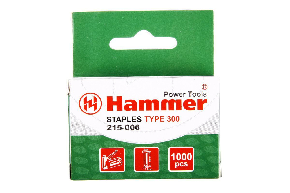 Гвозди для степлера Hammer 14мм, 1.2мм, T-образ (тип 300)