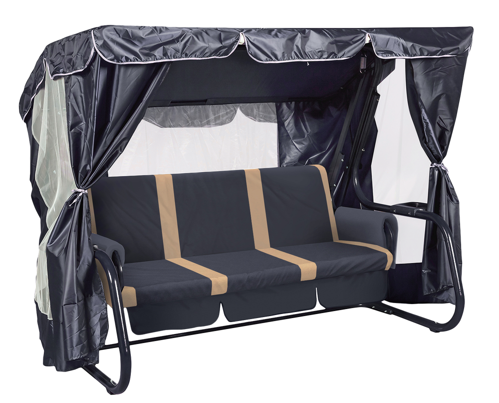 Садовые качели «Нирвана Премиум» с москитной сеткой — Graphite