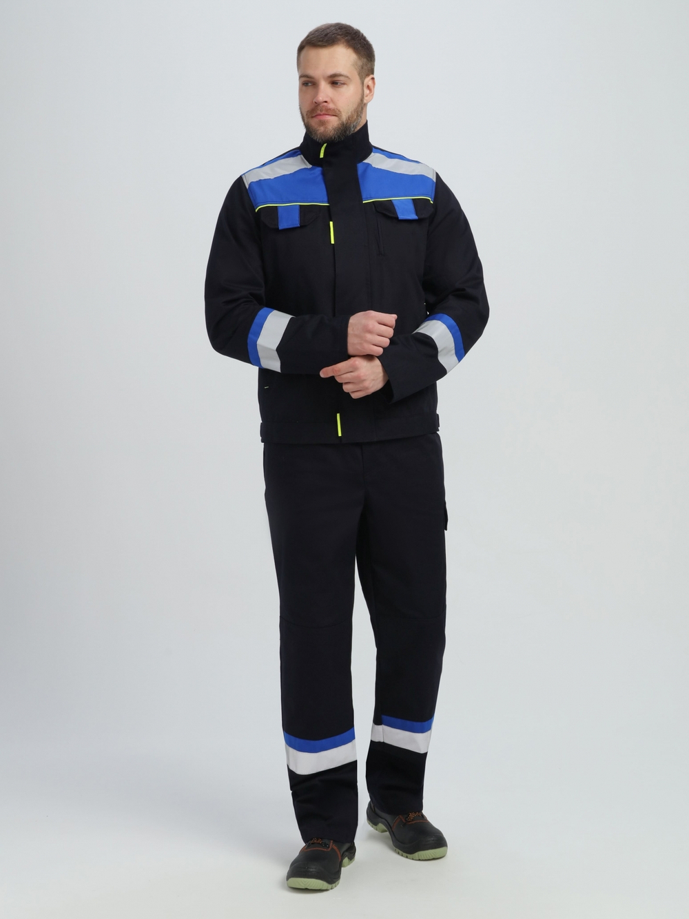 Костюм Бостон (тк.Саржа,320) брюки, т.синий/васильковый