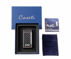 Зажигалка Caseti сигарная, турбо (двойное пламя), карбон CA437-4