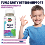 KAL, Dinosaurs®, Relax-a-Saurus™, добавка для расслабления, виноградный вкус, 30 жевательных таблеток