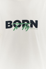 Футболка BORN TO FLY | Cливочно-cиний