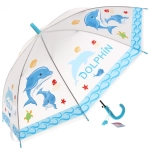 Зонт детский полуавтомат «Ultramarine - Весёлые зверята», микс 6 цветов, 8 спиц, d-98см, длина в слож. виде 65см