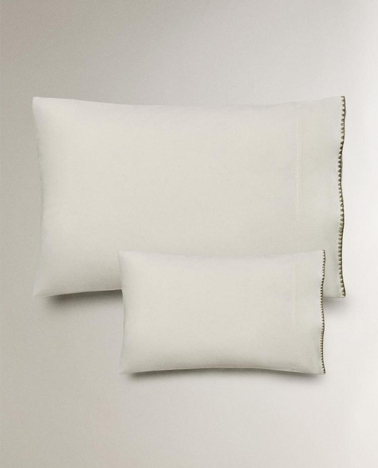 ZARA HOME ДЕТСКАЯ НАВОЛОЧКА С ВЫШИВКОЙ, ЗЕЛЕНЫЙ