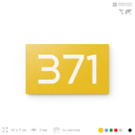 Номер на дверь 371, табличка на дверь для офиса, квартиры, кабинета, аудитории, склада, желтая 120х70 мм, Айдентика Технолоджи