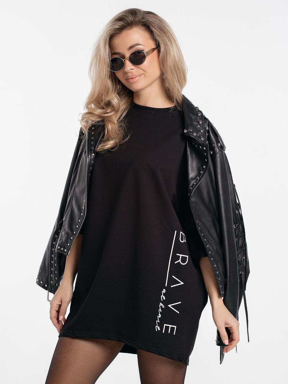 Платье из футера оверсайз