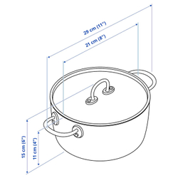 IKEA FINMAT  (ИКЕА ФИНМАТ)  -  Кастрюля с крышкой, медь/нержавеющая сталь, 3 л