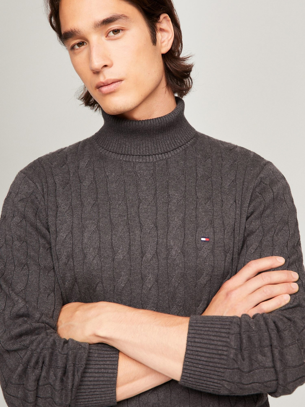 Свитер Tommy Hilfiger Cable Knit Turtleneck Grey Heather