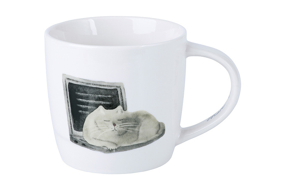 Кружка 0.4л Maxwell & Williams Кот на ноутбуке