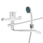 Смеситель д/ванны с душем, плоский излив 30см, кер. картридж 40мм, хром, цинк, SK09-I101 СоюзКран