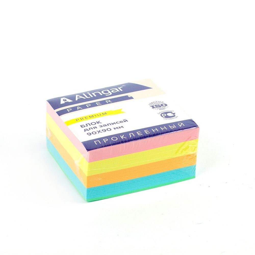 Блок бумажный для записей Alingar &quot;Премиум&quot;, 9*9*4,5 см, цветной, проклееный
