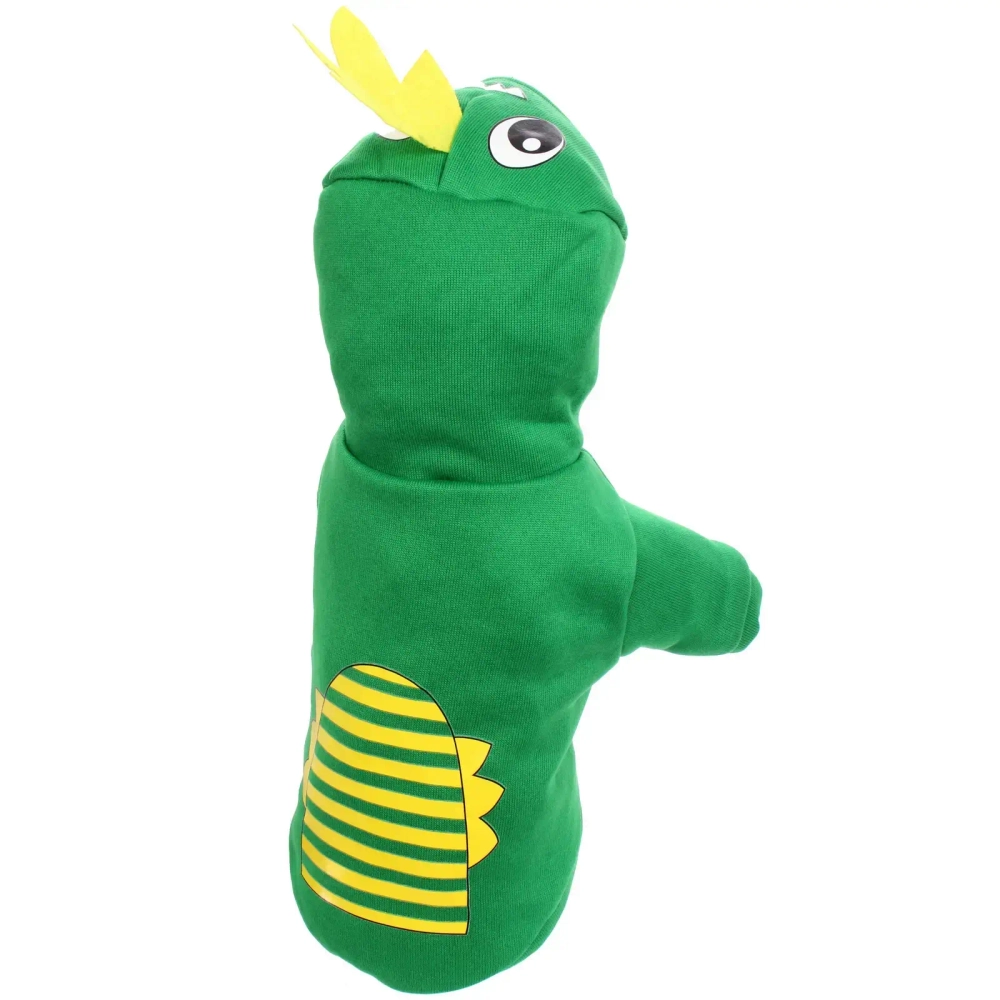 Кофта - толстовка с капюшоном для собак мелких пород «МОДНЫЙ БРО», динозаврик, размер S (35*25*22см) Ultramarine