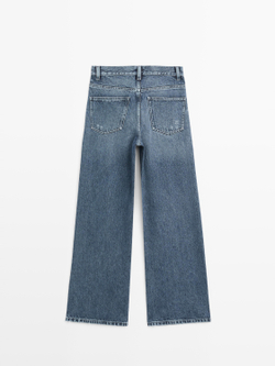 Massimo Dutti Джинсы с широкими штанинами, средне-синий