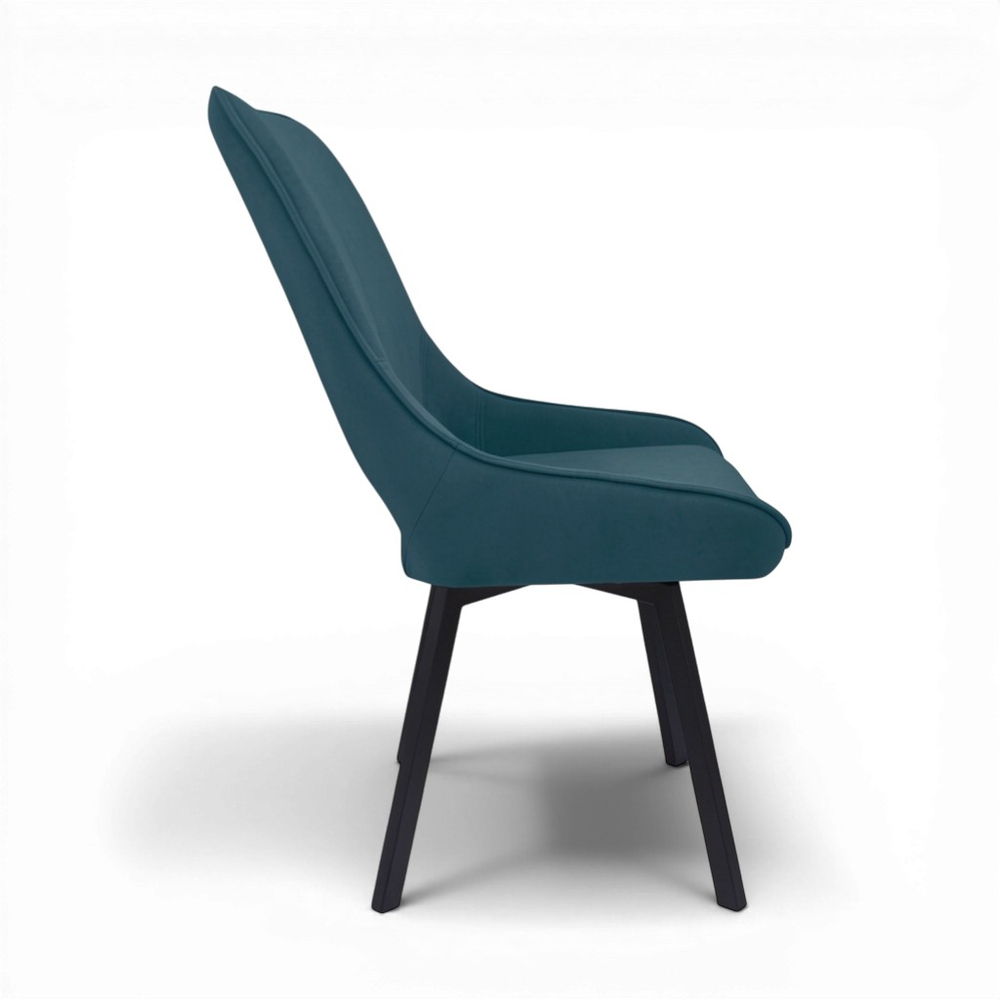 Стул поворотный "Барри 360" (арт. 368П), велюр Бренди В08 синий, ножки профильные черные