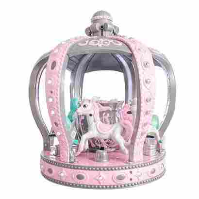 Детская электрическая карусель «Корона Принцессы» розовая, 8 мест