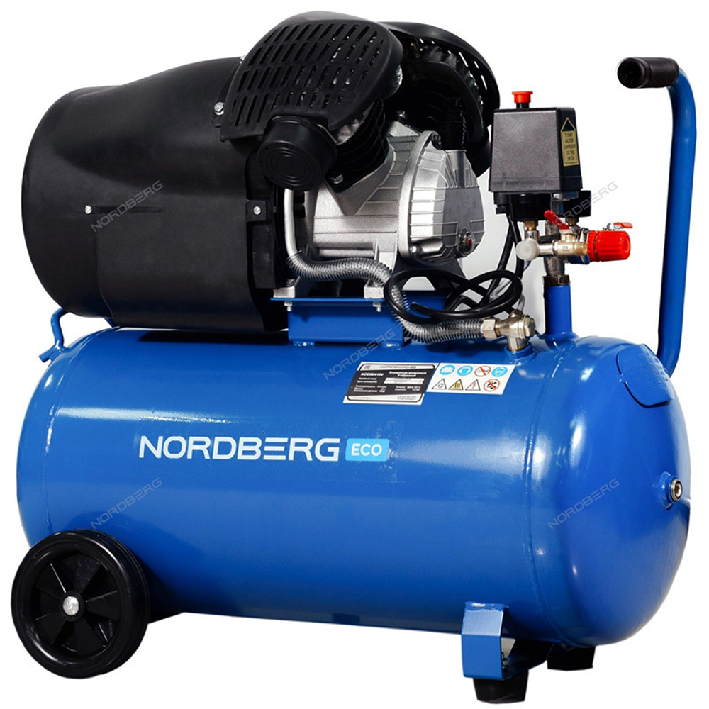 NORDBERG ECO (NCE50/410V) Компрессор поршневой V-образный 220В, ресив. 50л, 410л/мин